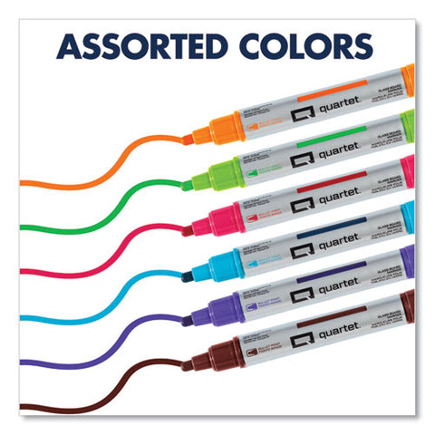 Premium Glass Board Dry Erase Marker, Medium Bullet Tip, Assorted Colors, 6/pack