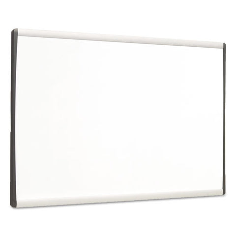 Arc Frame Cubicle Board, Magnetic Dry Erase, 24" X 14", White Surface, Satin Aluminum Frame