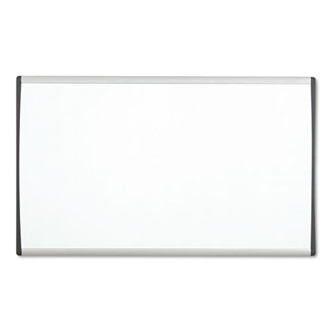 Arc Frame Cubicle Board, Magnetic Dry Erase, 24" X 14", White Surface, Satin Aluminum Frame