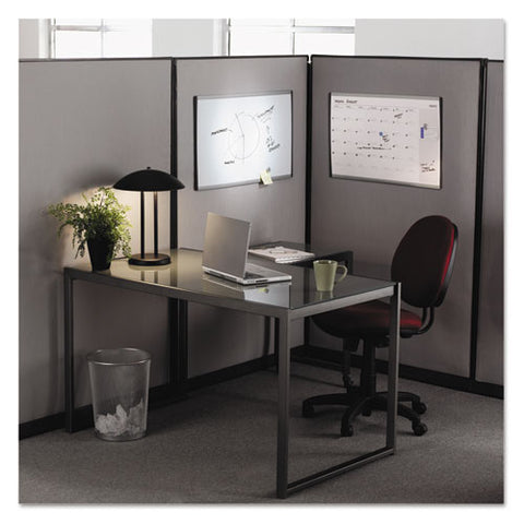 Arc Frame Cubicle Board, Magnetic Dry Erase, 30" X 18", White Surface, Satin Aluminum Frame