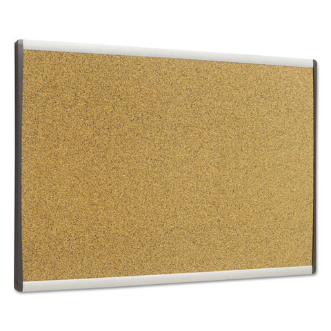 Arc Frame Cubicle Board, Cork Bulletin, 24" X 14", Tan Surface, Satin Aluminum Frame