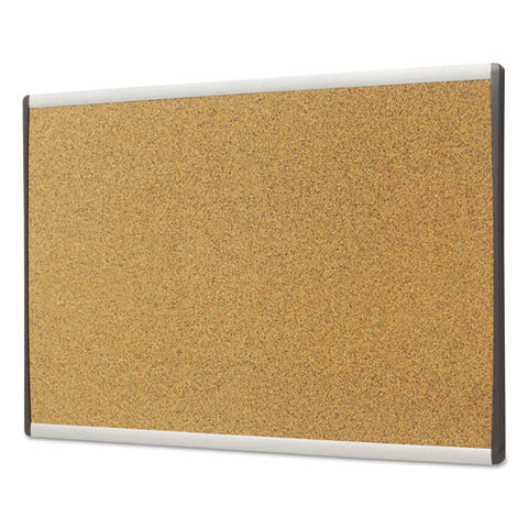 Arc Frame Cubicle Board, Cork Bulletin, 24" X 14", Tan Surface, Satin Aluminum Frame