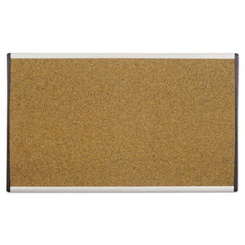 Arc Frame Cubicle Board, Cork Bulletin, 24" X 14", Tan Surface, Satin Aluminum Frame