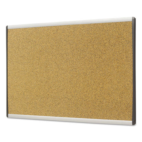 Arc Frame Cubicle Board, Cork Bulletin, 30" X 18", Tan Surface, Satin Aluminum Frame