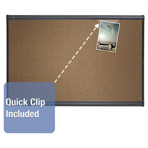 Prestige Colored Cork Bulletin Board, 48" X 36", Brown Surface, Graphite Gray Fiberboard/plastic Frame