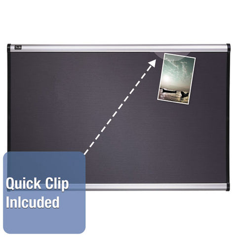 Prestige Gray Diamond Mesh Bulletin Board, 36" X 24", Gray Surface, Silver Aluminum/plastic Frame