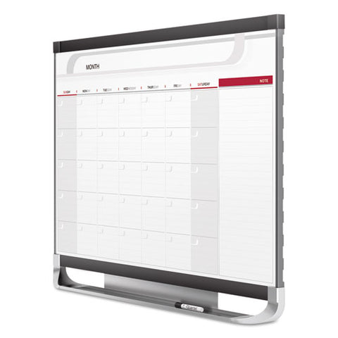 Prestige 2 Magnetic Total Erase Monthly Calendar, 36" X 24", White Surface, Graphite Gray Fiberboard/plastic Frame