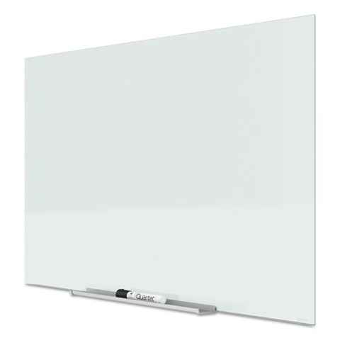 Invisamount Magnetic Glass Marker Board, 39" X 22", White Surface