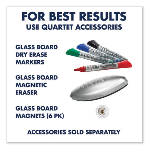 Invisamount Magnetic Glass Marker Board, 39" X 22", White Surface