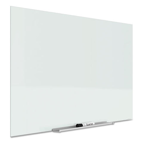 Invisamount Magnetic Glass Marker Board, 39" X 22", White Surface