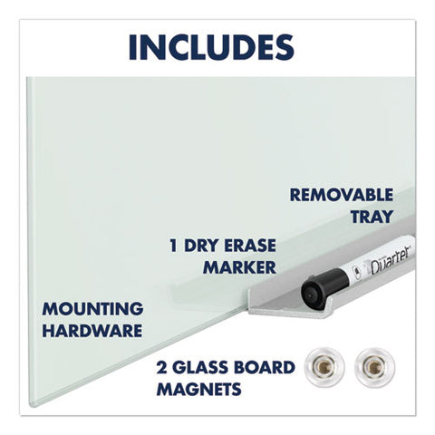 Invisamount Magnetic Glass Marker Board, 39" X 22", White Surface