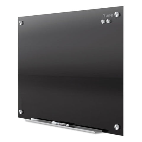 Infinity Magnetic Glass Marker Board, 72" X 48", Black Surface