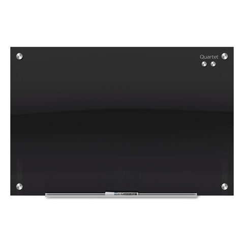 Infinity Magnetic Glass Marker Board, 72" X 48", Black Surface