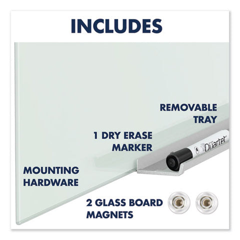 Invisamount Magnetic Glass Marker Board, 74" X 42", White Surface