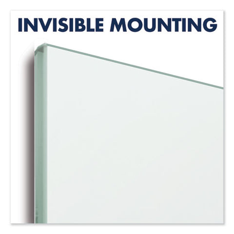 Invisamount Magnetic Glass Marker Board, 74" X 42", White Surface