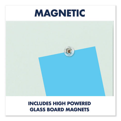 Invisamount Magnetic Glass Marker Board, 74" X 42", White Surface