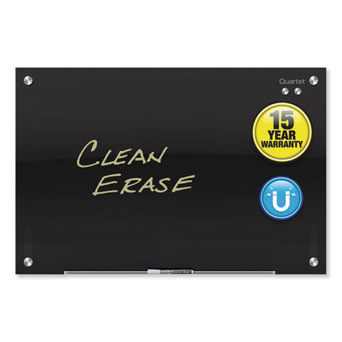 Infinity Magnetic Glass Marker Board, 96" X 48", Black Surface