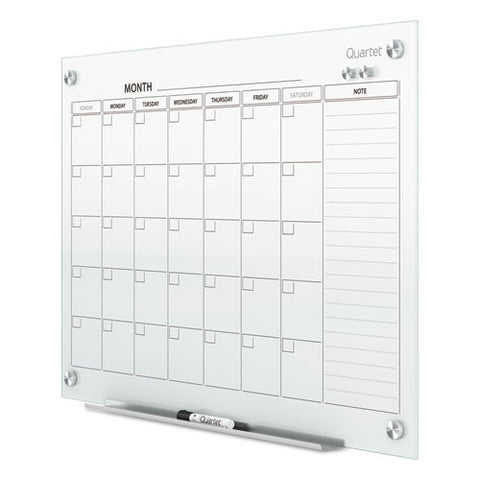 Infinity Magnetic Glass Calendar Board, Monthly Planning/scheduling, 36" X 24", White Surface