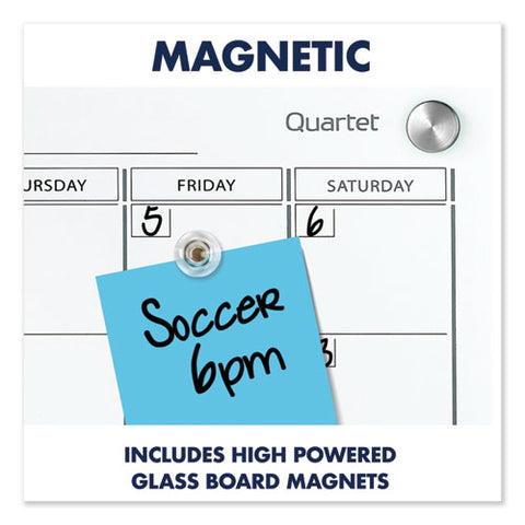 Infinity Magnetic Glass Calendar Board, Monthly Planning/scheduling, 36" X 24", White Surface