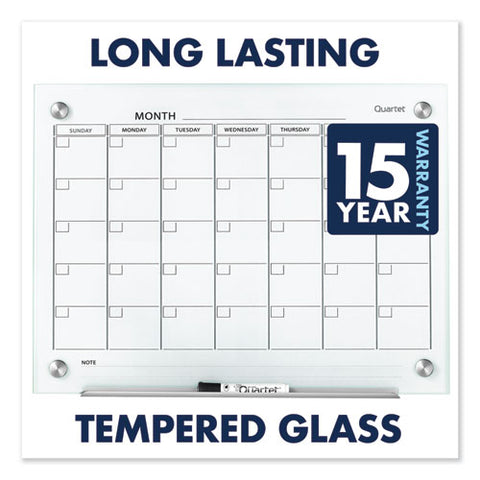 Infinity Magnetic Glass Calendar Board, Monthly Planning/scheduling, 48" X 36", White Surface