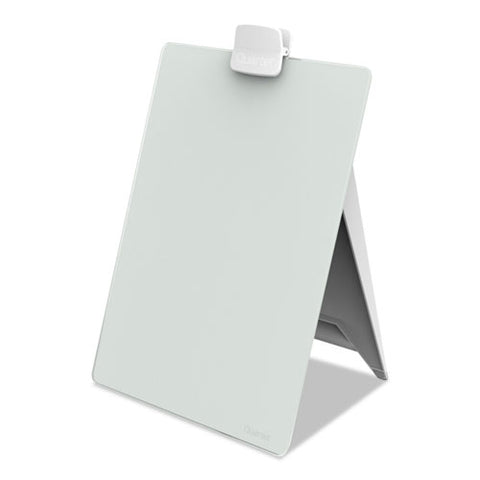 Glass Dry Erase Desktop Copy Holder, 20 Sheet Capacity, Glass/plastic, White