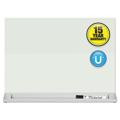 Desktop Magnetic Glass Dry-erase Panel, 23" X 17", White Surface