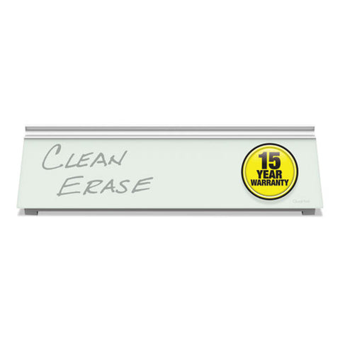 Glass Dry Erase Desktop Computer Pad, 18" X 6", White Surface