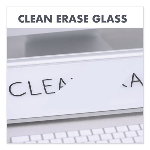 Glass Dry Erase Desktop Computer Pad, 18" X 6", White Surface