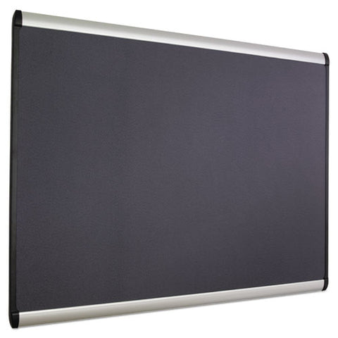 Prestige Plus Magnetic Fabric Bulletin Boards, 36" X 24", Gray Surface, Satin Aluminum Frame