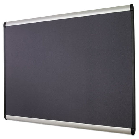 Prestige Plus Magnetic Fabric Bulletin Boards, 36" X 24", Gray Surface, Satin Aluminum Frame