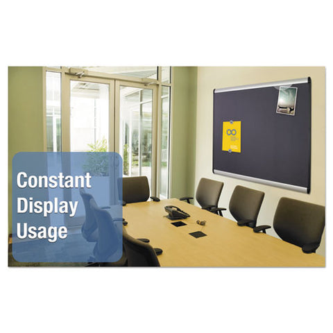 Prestige Plus Magnetic Fabric Bulletin Boards, 36" X 24", Gray Surface, Satin Aluminum Frame