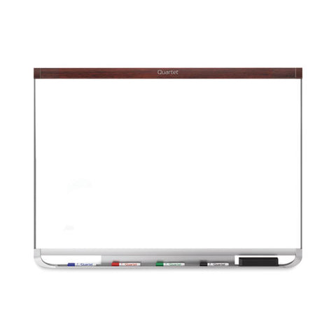 Prestige 2 Duramax Magnetic Porcelain, 48" X 36", White Surface, Mahogany Finished Fiberboard/plastic Frame