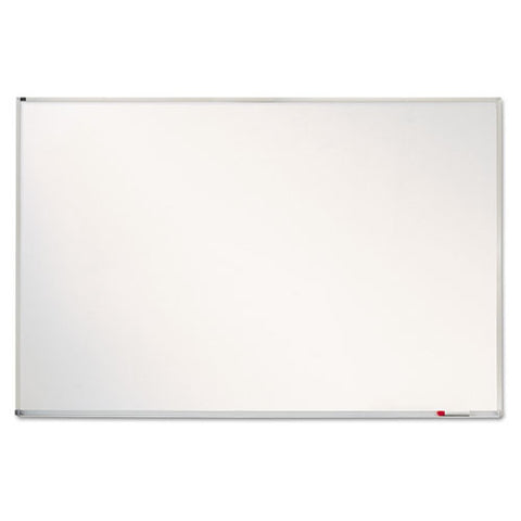 Porcelain Magnetic Whiteboard, 72" X 48", White Surface, Satin Aluminum Frame