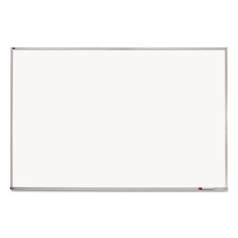 Porcelain Magnetic Whiteboard, 96" X 48", White Surface, Satin Aluminum Frame