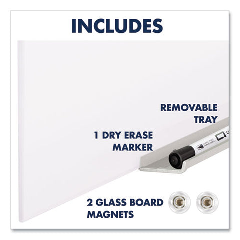 Invisamount Vertical Magnetic Glass Dry-erase Boards, 28" X 50", White Surface