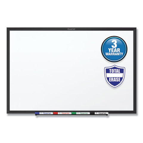 Classic Series Total Erase Dry Erase Boards, 96" X 48", White Surface, Black Aluminum Frame