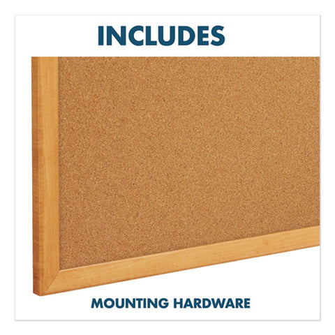 Combination Board, 36" X 24", Brown/white Surface, Oak Finished Fiberboard (mdf) Frame