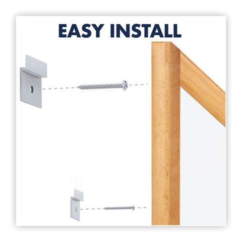 Classic Series Total Erase Dry Erase Boards, 36" X 24", White Surface, Oak Finished Fiberboard (mdf) Frame