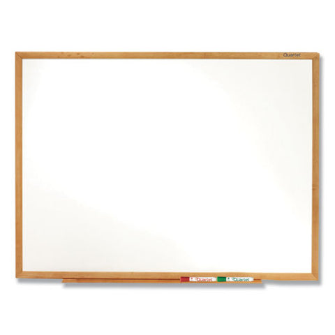 Classic Series Total Erase Dry Erase Boards, 96" X 48", White Surface, Oak Finished Fiberboard (mdf) Frame