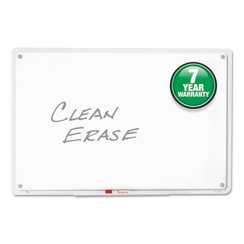 Iq Total Erase Translucent-edge Board, 11" X 7", White Surface, Clear Plastic Frame