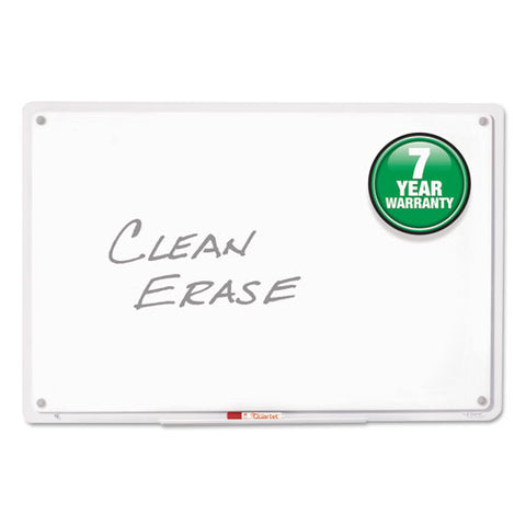 Iq Total Erase Translucent-edge Board, 36" X 23", White Surface, Clear Plastic Frame