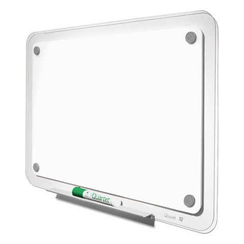 Iq Total Erase Translucent-edge Board, 36" X 23", White Surface, Clear Plastic Frame