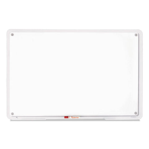 Iq Total Erase Translucent-edge Board, 36" X 23", White Surface, Clear Plastic Frame