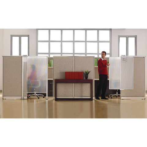 Workstation Privacy Screen, 36w X 48d, Translucent Clear/silver