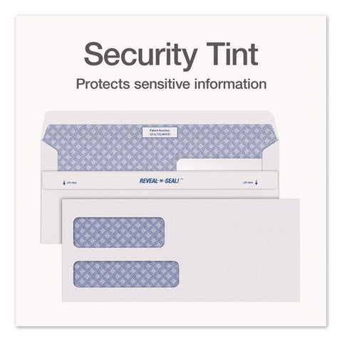 Reveal-n-seal Envelope, Security Tint, #10, Commercial Flap, Self-adhesive Closure, 4.13 X 9.5, White, 500/box
