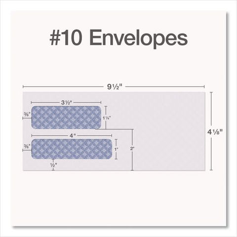 Reveal-n-seal Envelope, Security Tint, #10, Commercial Flap, Self-adhesive Closure, 4.13 X 9.5, White, 500/box