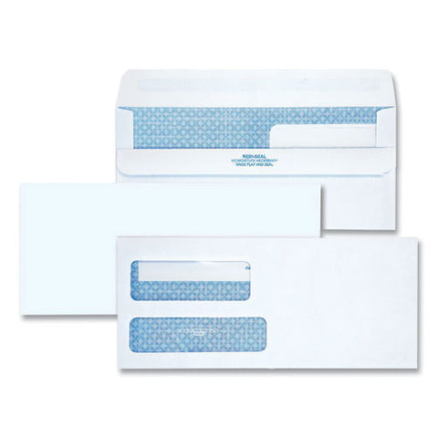 Double Window Redi-seal Security-tinted Envelope, #9, Commercial Flap, Redi-seal Adhesive Closure, 3.88 X 8.88, White, 250/ct