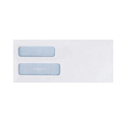 Double Window Security-tinted Check Envelope, #10, Commercial Flap, Gummed Closure, 4.13 X 9.5, White, 500/box