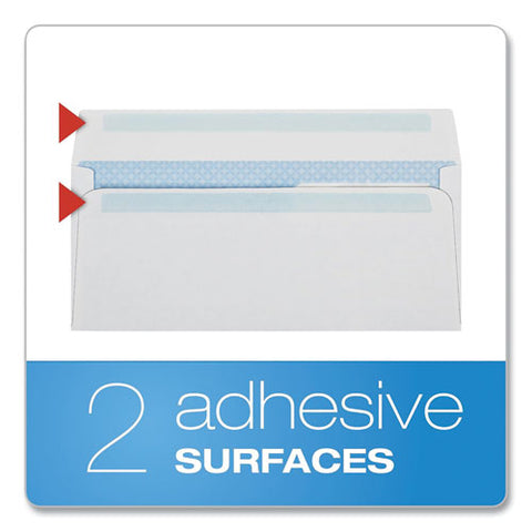 Double Window Redi-seal Security-tinted Envelope, #10, Commercial Flap, Redi-seal Adhesive Closure, 4.13 X 9.5, White, 500/bx