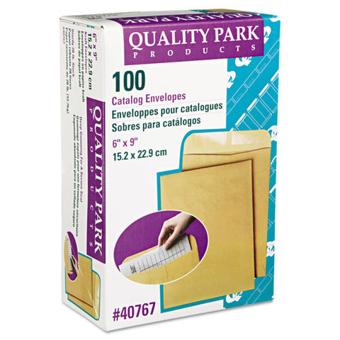 Catalog Envelope, 28 Lb Bond Weight Kraft, #1, Square Flap, Gummed Closure, 6 X 9, Brown Kraft, 100/box